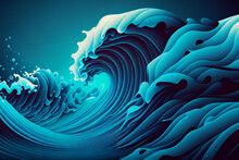 Art Wave Backgrounds Used As Wallpaper Or Decoration Or Image Hanging On The Wall.
