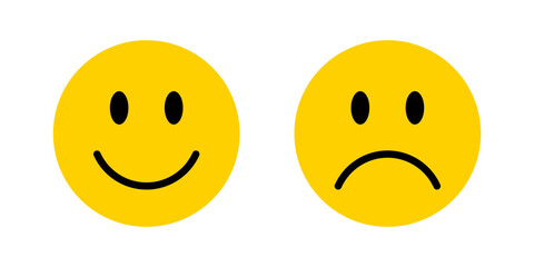 Poster - happy and sad smiley faces