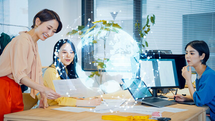 Poster - Global communication network concept. Worldwide business.