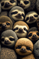 Sticker - group of sloths Generative AI