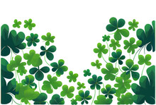 Set Vector Illustration Of Green Clover Leaf Isolate Background
