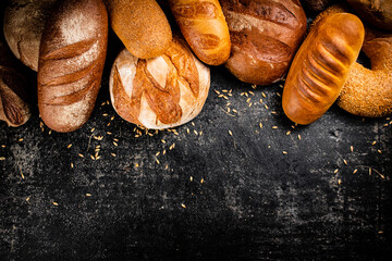 Sticker - Different types of fresh homemade bread.