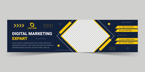 Business webinar horizontal banner template design. Usable for banner, cover, and header.