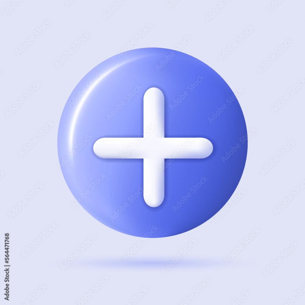 3d medical plus sign icon. First aid. Realistic medical logo ...
