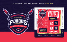 Set Of E-sports Gaming Flyer Template And Logo For Social Media And Tournament Banner