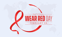 Vector Illustration Banner Design Template Concept Of National Wear Red Day Observed On February 03