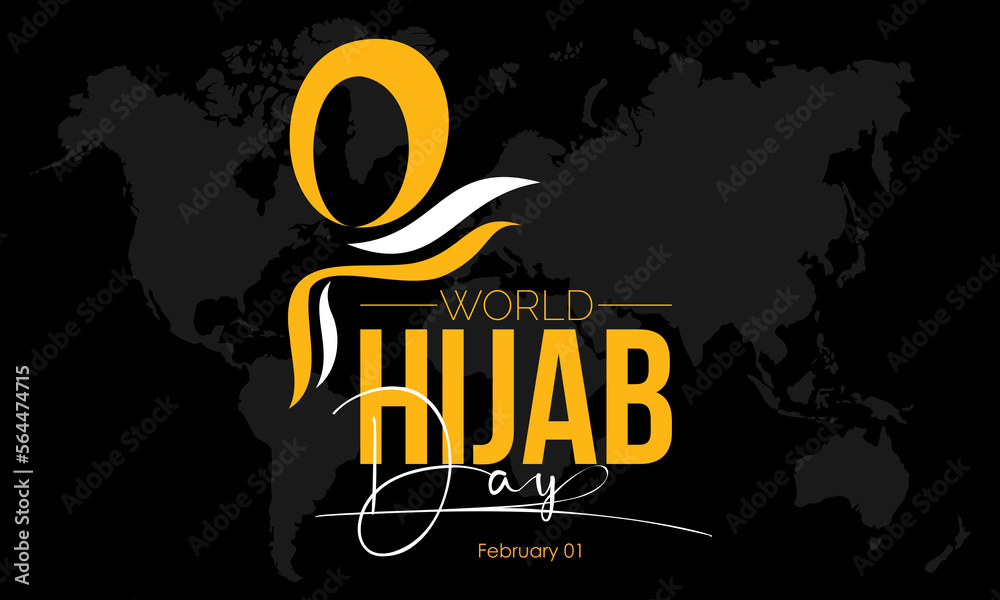 Vector illustration banner design template concept of World Hijab Day ...