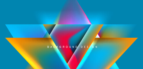 Futuristic triangle vector abstract background with colorful fluid gradients