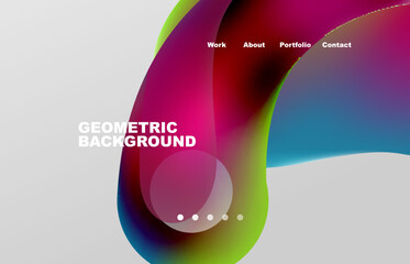 Abstract liquid background for your landing page design. Web page for website or mobile app wallpaper