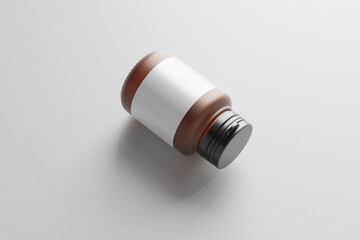 Poster - frosted amber glass medicine bottle mockup