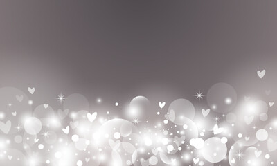 Wall Mural - Abstract bokeh lights with hearts background with copy space vector illustration