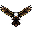 Eagle cartoon mascot character flying