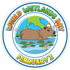 Sticker - World wetlands day on February icon