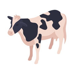 Isometric Cow Illustration