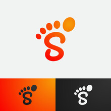 Foot-shaped Letter S Logo Template With Gradient Color For Corporate Design