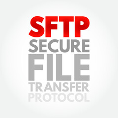 Poster - SFTP - Secure File Transfer Protocol is a network protocol that provides file access, file transfer, and file management over any reliable data stream, acronym text concept background