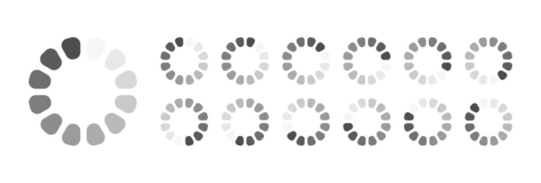 Circular Loading Buffering Icons Vector Video Ready for Animation Gif All Keyframes Frames Bufring Circle Waiting for Connection Buffer Preloader Download Symbol Easy Replace Color