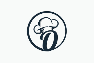 Sticker - chef logo with a combination of letter o and chef hat for any business especially for restaurant, cafe, catering, etc.