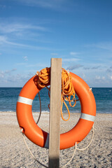 photo of lifebuoy in front of the sea