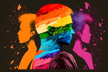 Wall Mural - Pride month poster for rights of LGBTQ community, diversity, and equality