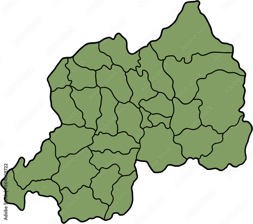 doodle freehand drawing of rwanda map. Stock Illustration | Adobe Stock