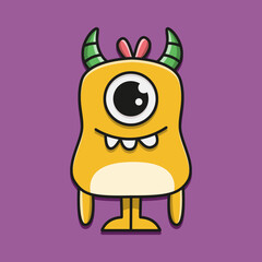 Monster character cartoon illustration design