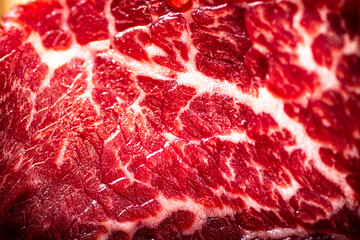 Poster - Raw beef pulp. Macro background. Beef texture.