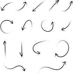 Wall Mural - grunge arrows on white background. illustration hand drawn arrow