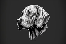 Dog Head 2D Logo, Generative AI Illustration