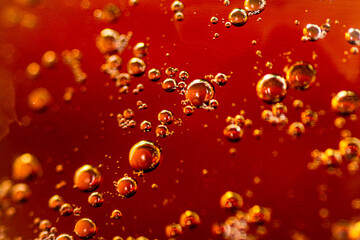 Poster - Apple juice with air bubbles. 