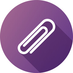 Poster - Paper clip icon in flat design style. Attachement signs illustration.