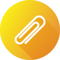 Poster - Paper clip icon in flat design style. Attachement signs illustration.