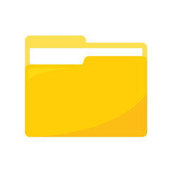 Folder icon can be used for your website design. Yellow file folder icon isolated on white