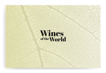 Poster - Template with vine leaf texture background. Vegetable background for wine designs. Vector illustration