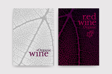 Poster - Template with vine leaf texture background. Vegetable background. Vector illustration