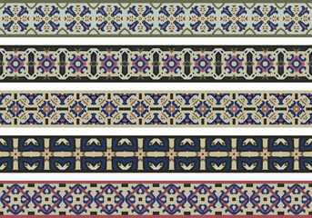 Poster - Seamless decorative borders