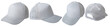 Set of white trucker cap hat mockup template collection, various angle isolated