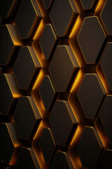 Wall Mural - Tech background with honeycombs