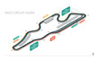 Racing circuit guide in an isometric view. Isometric racing track scheme. Race track.