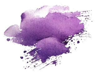 Poster - Purple watercolor stain isolated element. Generative AI.