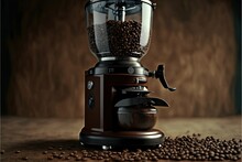 Coffee Grinder And Beans , Ai Generated