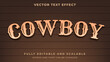 retro vintage wood cowboy 3d graphic style editable text effect