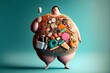 An obese person represents the rising concern of obesity and diabetes in the world.