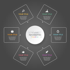 Poster - Creative concept for infographic element vector 6 options, steps, list, process. Abstract elements of graph, diagram with steps, options, parts or processes, timeline infographics, workflow or chart.