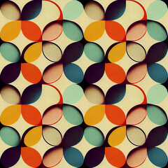 Sticker - Seamless Retro Pattern Background - Generative Ai