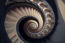 Low Angle View Of Spiral Staircase Of Building
