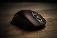 Stylish Closeup Of A Wireless Mouse From A Contemporary Pc In Black Generative AI