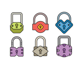 padlock icons set vector illustration