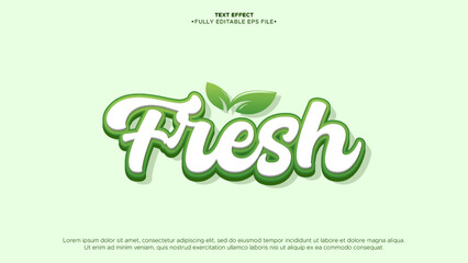 fresh and nature 3d text effect design fully editable