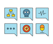 message and user interface icons set